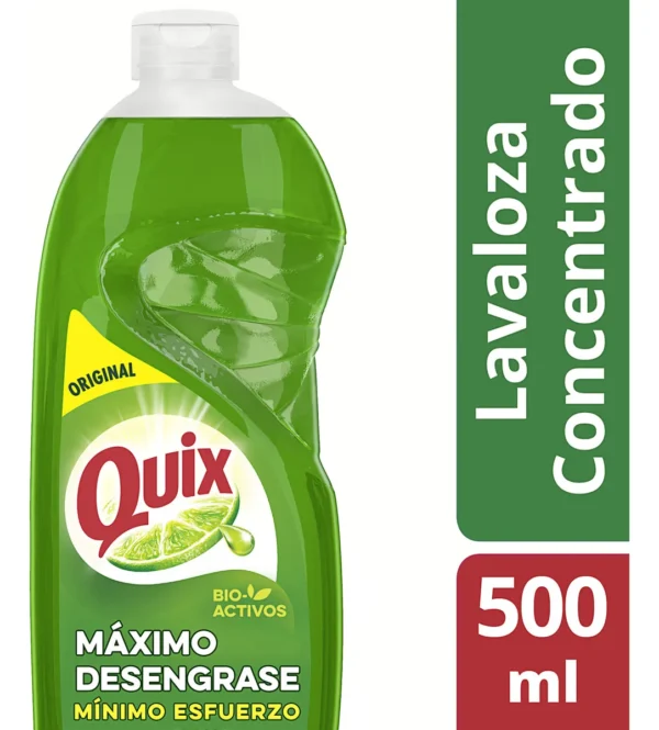 Quix Lavaloza Limón Con Bio Activos Concentrado 500ml
