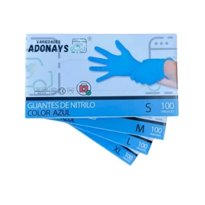 Guantes De Nitrilo 3,5gr Azul Adonays Caja De 100u