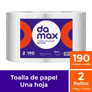 Toalla de papel una hoja Damax pack 2x190 m