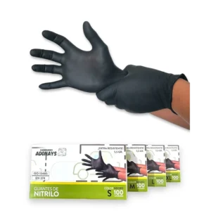 Guante Nitrilo Negro Premium 5.5gr Adonays 100u