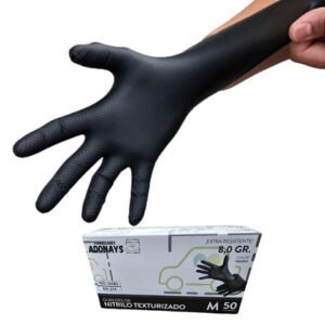 Guante Nitrilo Negro 8.0gr – Texturizado – 50unid