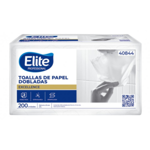 Elite Professional - Toalla de Papel Interfoliada - Doble Hoja, 200 Unidades - Blanca
